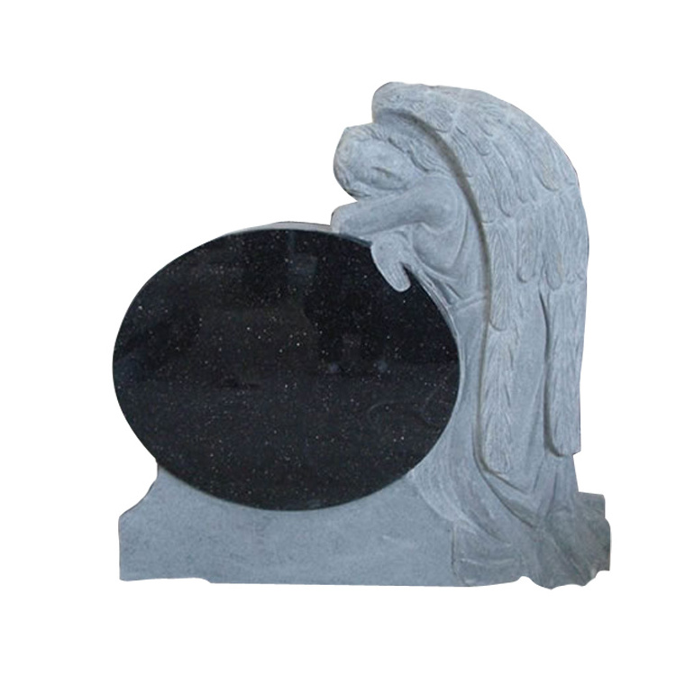 Natural Granite Monuments Modern Wholesale White Granite Gravestones With Angel Wings Monument Cemetery Momerial For Sale