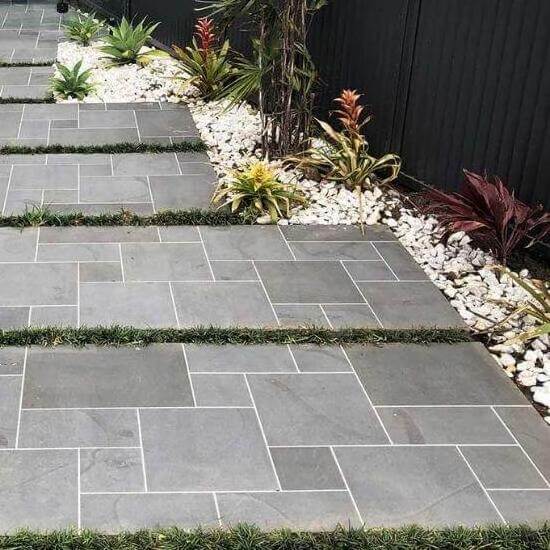 Modern Outdoor Garden Patio Paving Stone  Bluestone Pavers Interlocking Floor Tiles Natural Landscaping Stone Basalt Bluestone