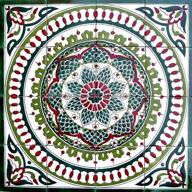 Mosaic Medallion Antique Looking Wall Mural Polish Ceramic Tile Kitchen Backsplash