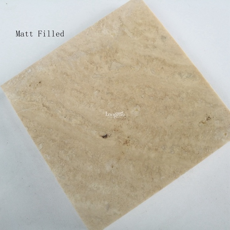 Light Beige Solid Matt Filled Turkish Travertine Tile Make to Order Travertin Stone Kitchen Farm Sink Travertin Floor