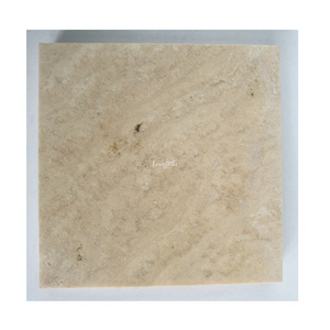 Light Beige Solid Matt Filled Turkish Travertine Tile Make to Order Travertin Stone Kitchen Farm Sink Travertin Floor