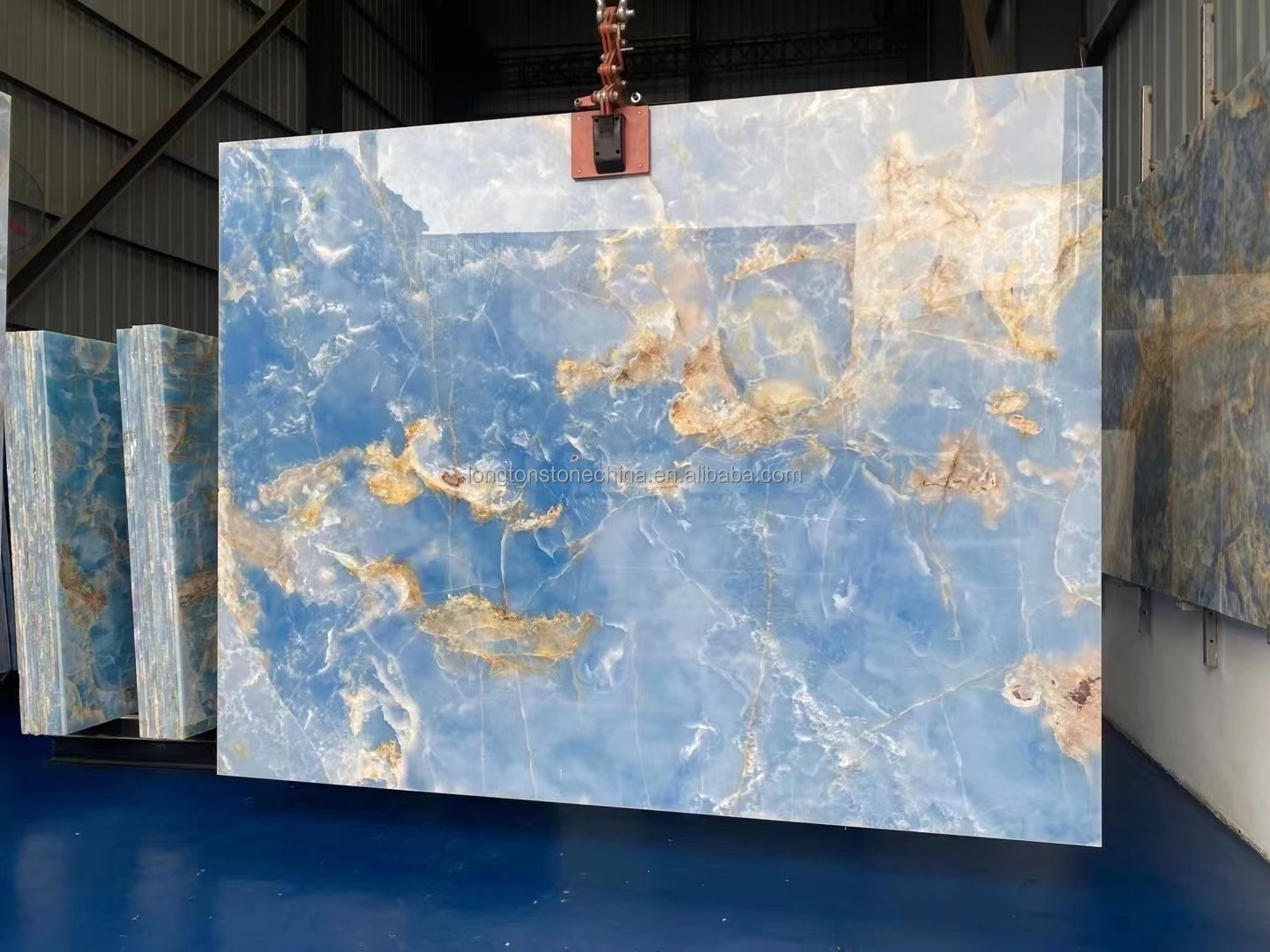 Natural Marble Wall Panel Cladding Backlit Translucent  Blue Onyx Marble  Big Slab Bar Onyx Tile Tops Decoration Onyx Marble