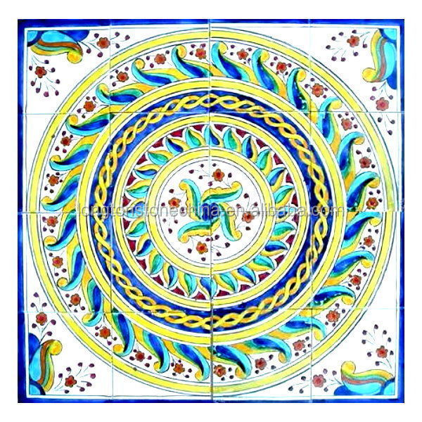 Mosaic Medallion Antique Looking Wall Mural Polish Ceramic Tile Kitchen Backsplash