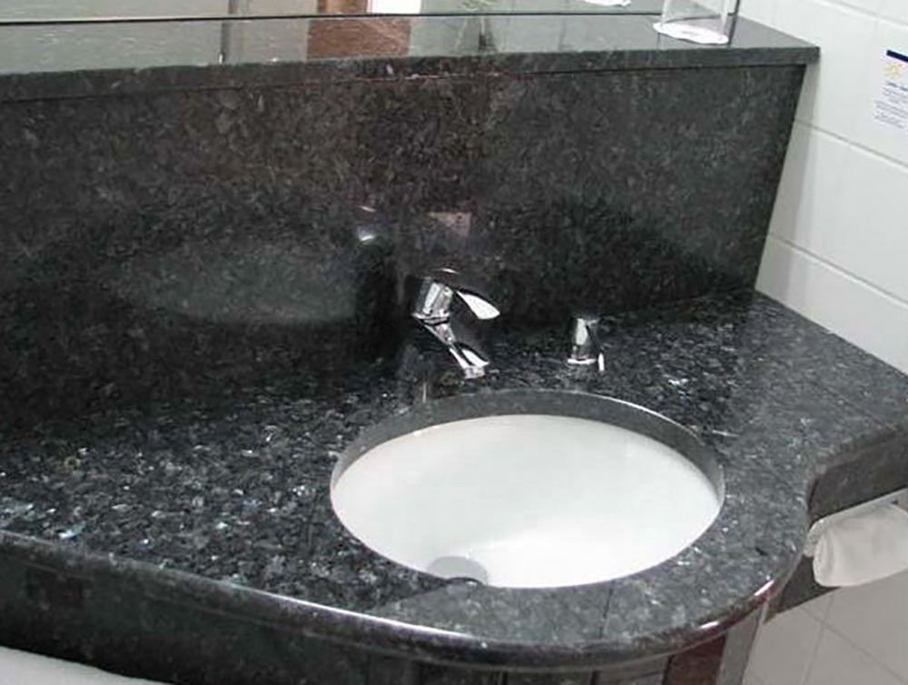 Natural Blue Pearl Granite Bathroom Hand Wash Basin Countertops Cooking Kitchen Polished Stone Granite Slab Blue Pearl Granite