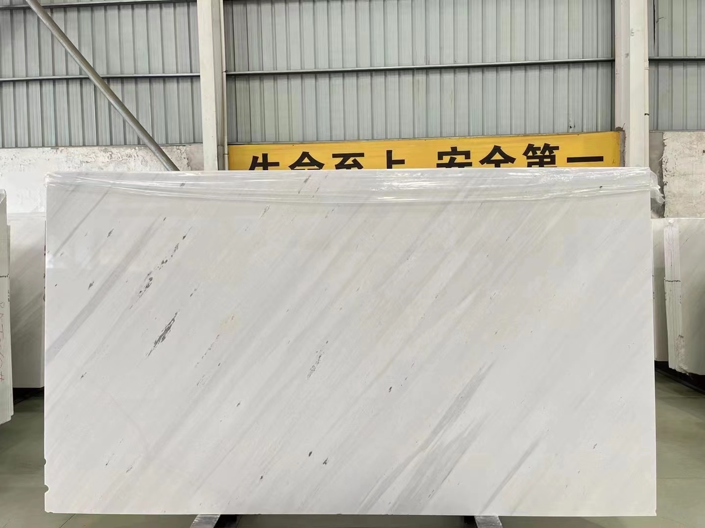 Lanslav White Natural Stone Quality Bianco White Marble Sivec Slabs Floor Tiles Wall Panel Decor Thin Marble Veneer Sheets