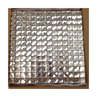 Luxury Thirteen Facets Diamond Mirror Crystal Glass Mosaic Tile Bathroom Kitchen Backsplash  Wall Tile Adhesive Mirror Mosaic