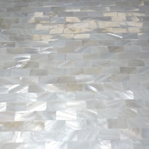 Nature White Brick Design Mother Of Pearl Groutless Shell Mosaic Tile