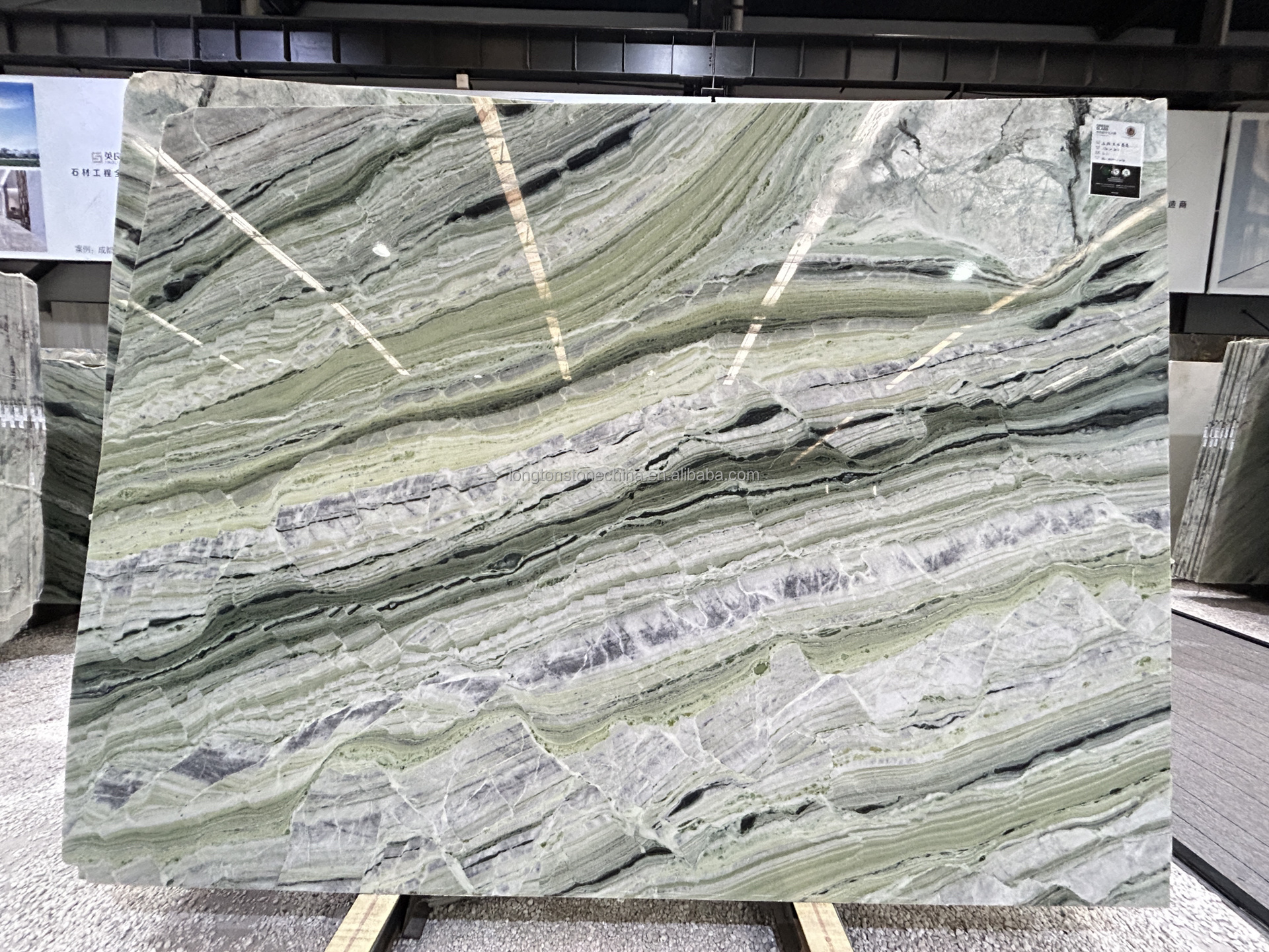 Chinese Shangri-la Green Emerald Luxury Verde Jade Polished Marble Slab Hotel Interior Decoration Green Emerald