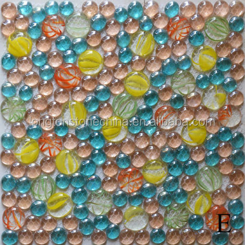 Factory Price Round Glass Mosaic For Kitchen Shower Bathroom Swimming Pool Tile