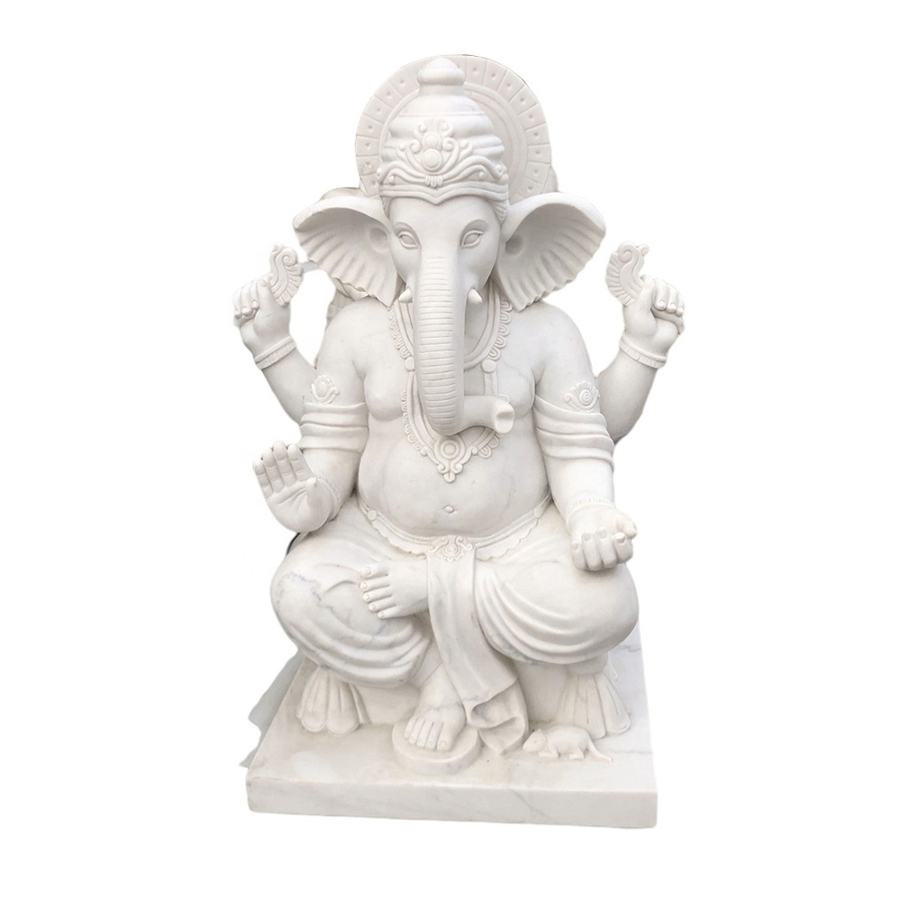 Indian Religious Ganesha Stone Sculpture Sale Large Modern Stone Sculpture White Marble Stone Statue For Wholesale