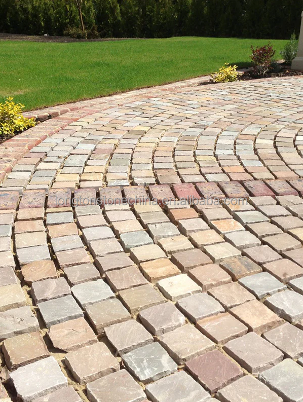 Wholesale Natural Sandstone Cobbles Garden Park Driveway Paving Stone Sandstone Brick Block Premium Quality Landscaping Stone