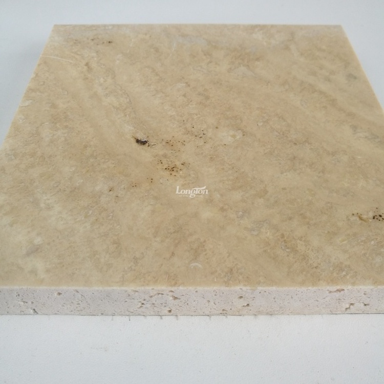 Light Beige Solid Matt Filled Turkish Travertine Tile Make to Order Travertin Stone Kitchen Farm Sink Travertin Floor