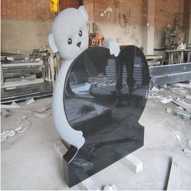 Natural Granite Monuments Modern Wholesale White Granite Gravestones With Angel Wings Monument Cemetery Momerial For Sale