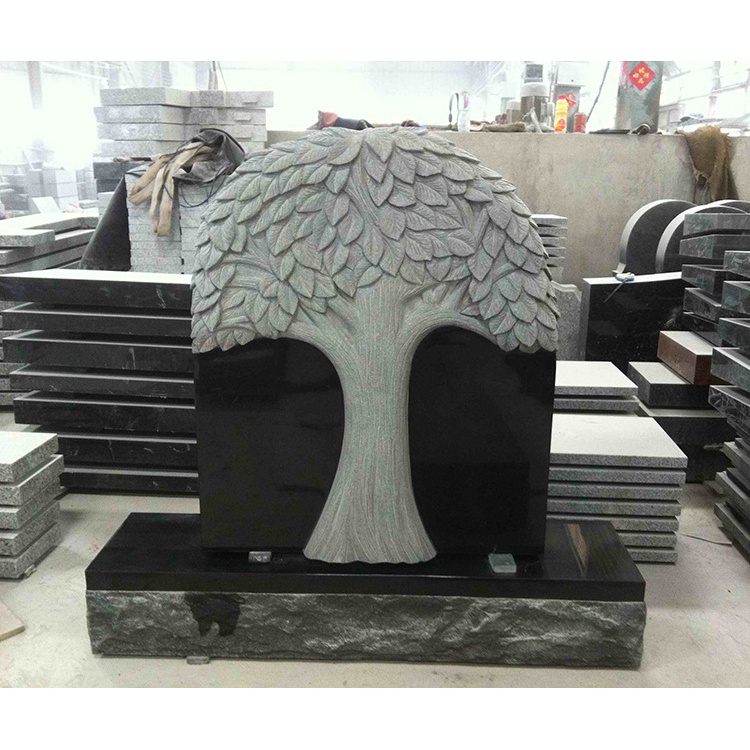 High Quality Sample Tree Shaped Gravestone Graphic Design Tree Headstone Grave Stones And Monuments For Wholesale