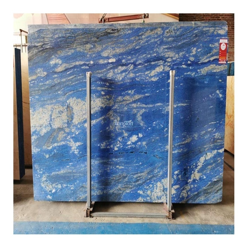 Factory Direct Prices Polished Natural Stone Blue Marble Slab House Design Wall Decoration Bathroom Stone Island Table Tops