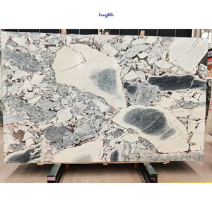 Exotic Natural Ocean Storm Marble Bulgari Blue Stone Marble Countertop Polished Big Slab Interior Decoration Home Wall Decor