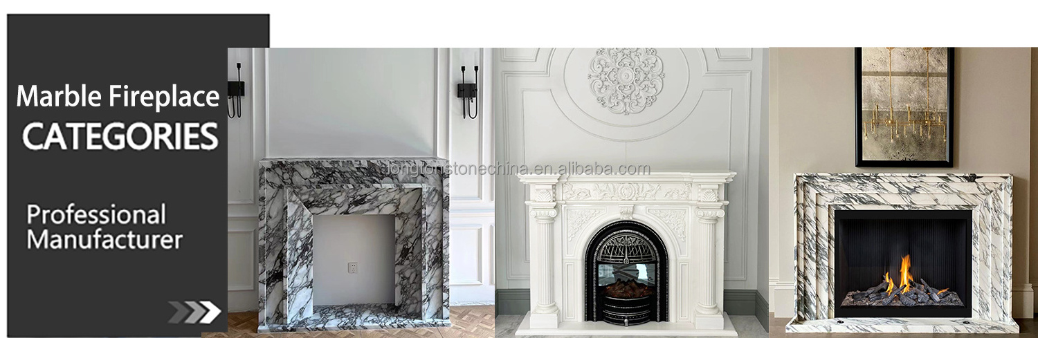 Modern Design Travertine Fireplace Decorative Fireplace Marble Surround Mantle French Style Travertine Marble Fireplace