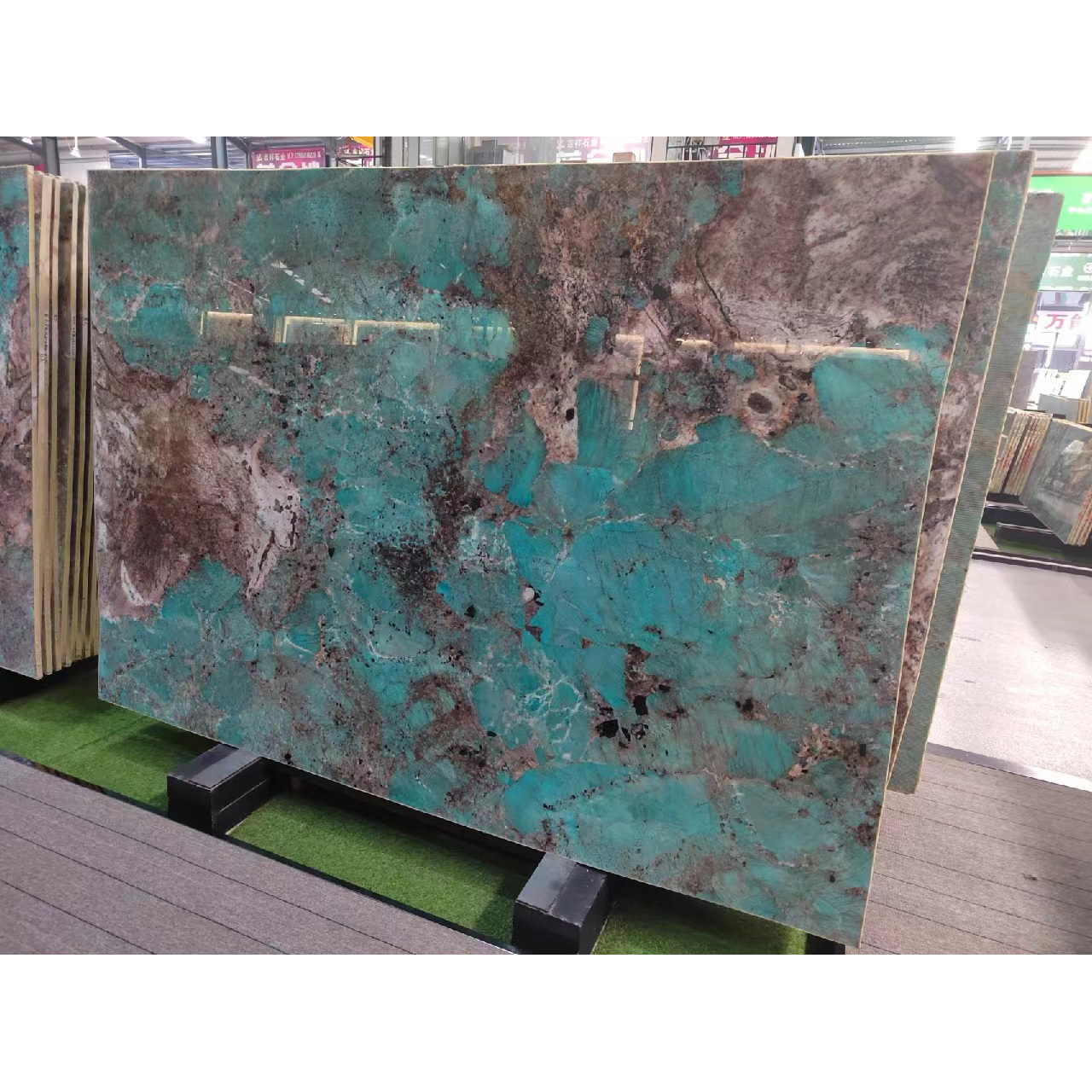 Brazil Amazons Green Polished Amazonite Onyx Marble  Background Wall Design For Villa Decor Granite Slabs Natural Stone