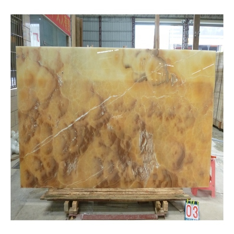 Luxury Natural Stone Deep Brown Golden Onyx Marble Cladding Big Slab Translucent Backlit For Floor Tile Wall Panel Countertop