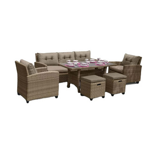 Normal combination mode outdoor garden furniture eco-friendly wicker sectional rattan outside sofa set furniture