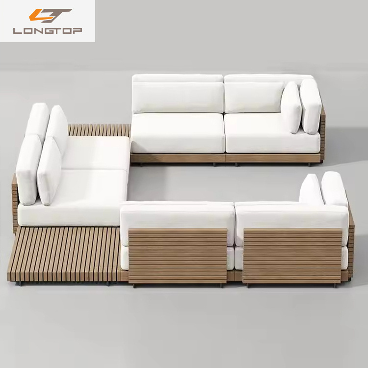 Villa Hotel Luxury Terrace Solid Wood Leisure Waterproof Sun Protection Patio Set Garden Outdoor Patio Furniture Teak Sofa