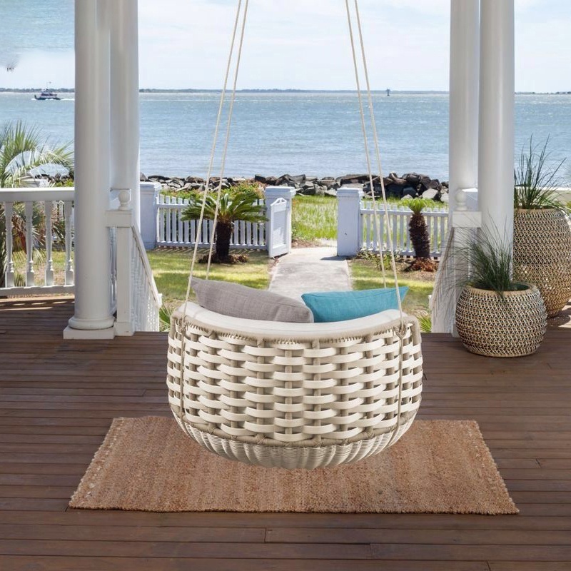 Nordic balcony cradle chair outdoor furniture single garden swing hanging chair hanging basket rattan chair hammock