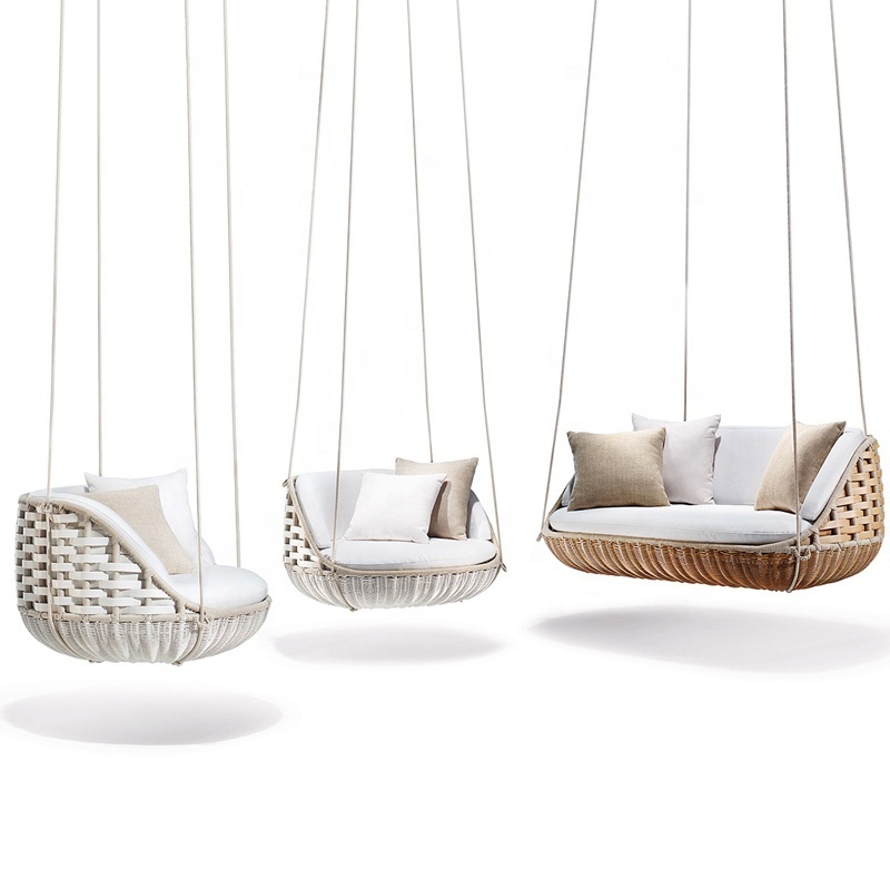 Nordic balcony cradle chair outdoor furniture single garden swing hanging chair hanging basket rattan chair hammock