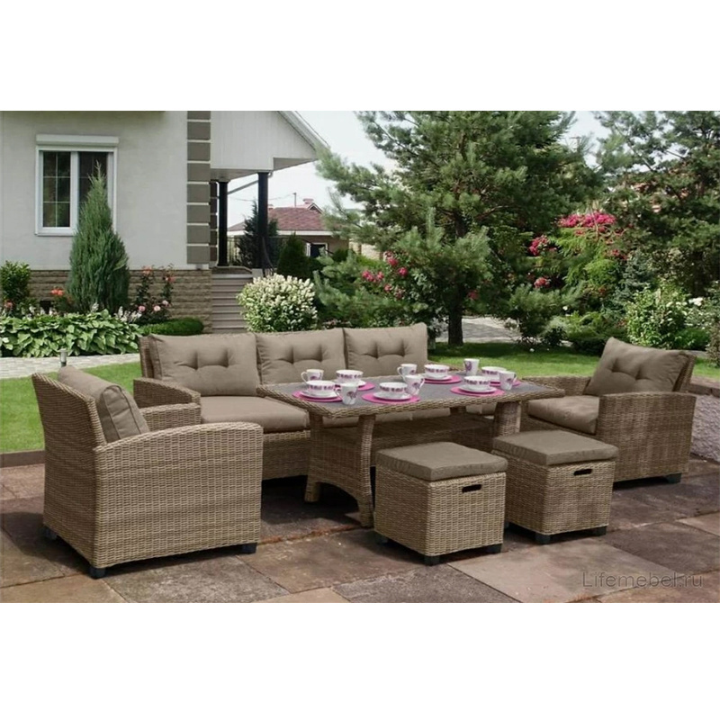 Normal combination mode outdoor garden furniture eco-friendly wicker sectional rattan outside sofa set furniture