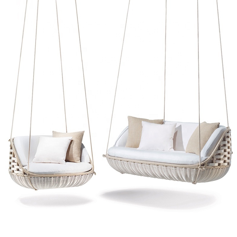 Nordic balcony cradle chair outdoor furniture single garden swing hanging chair hanging basket rattan chair hammock