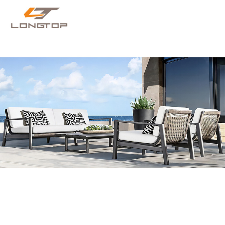 Stylish Famous International Design Aluminum Wicker Garden Furniture Patio Sofa Set 2023 New Arrival