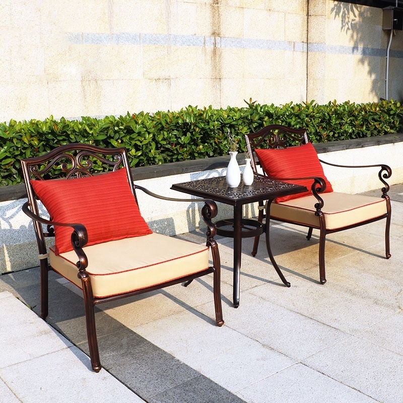 Outdoor sofa combination cast aluminum courtyard wrought iron table and chair double European garden furniture