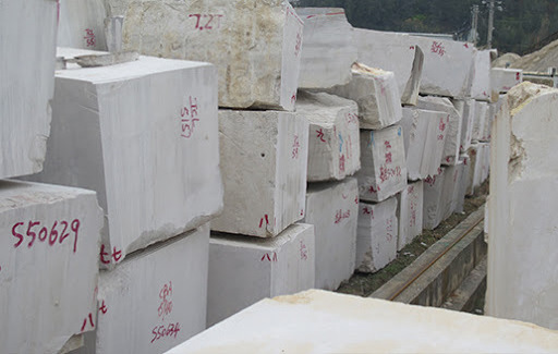 White wood rough marble blocks