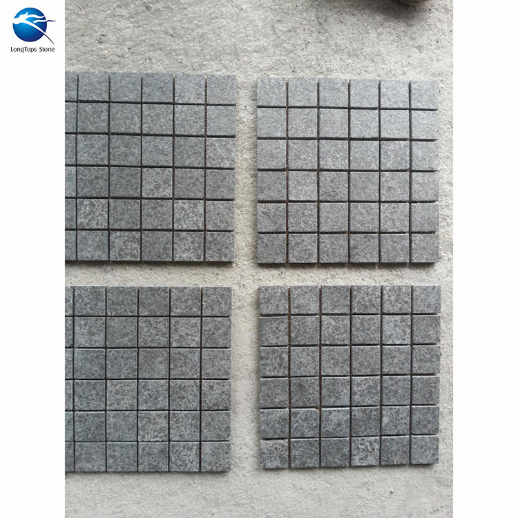 G684 black basalt mesh back paving stone