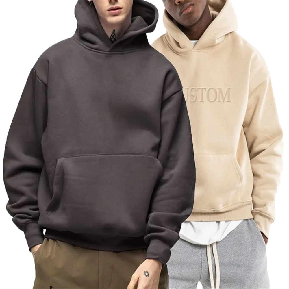 Custom 100% Cotton Fleece Thick Heavy Pullover Sweatshirt Unisex Drop Shoulder French Terry Men's Hoodies Jumpers