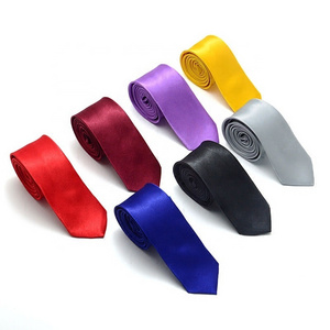 Wholesale Custom Your Logo Cheap Satin Tie Plain Necktie Polyester Wholesale Cheap Neckties Print Neck Ties for Men