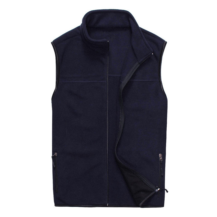 Full Zip Design Versatile Polar Fleece Jacket Warm Keep Mens Waistcoat Custom Embroidery Logo Volunteer Fleece Vest For Workers