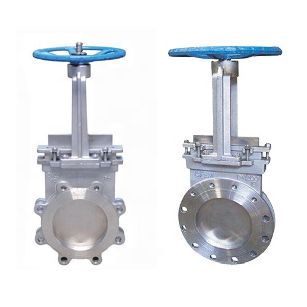 JIS10K DN100 stainless steel cf8 wafer flange knife gate valve