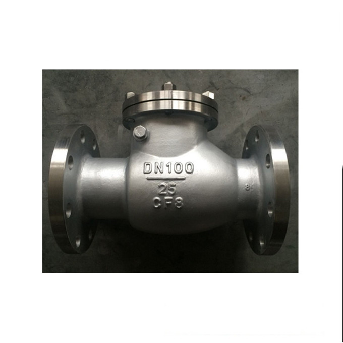 Stainless steel cf8 H44W flanged end swing check valve