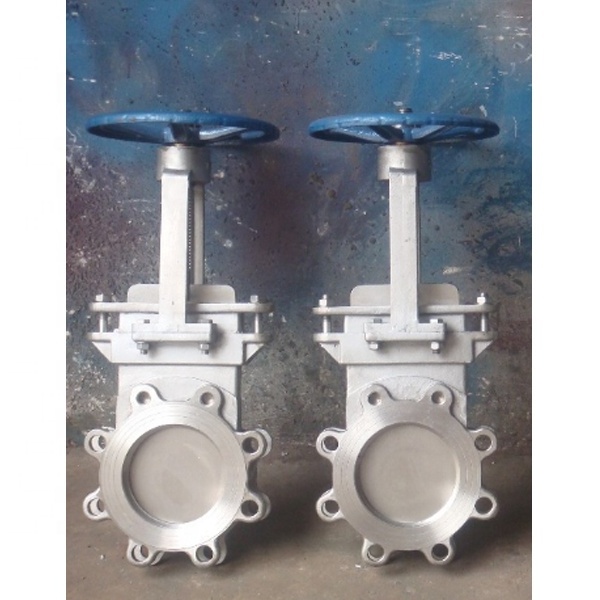 JIS10K DN100 stainless steel cf8 wafer flange knife gate valve