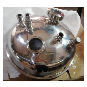 12" stainless steel sanitary hemispherical lid with fittings