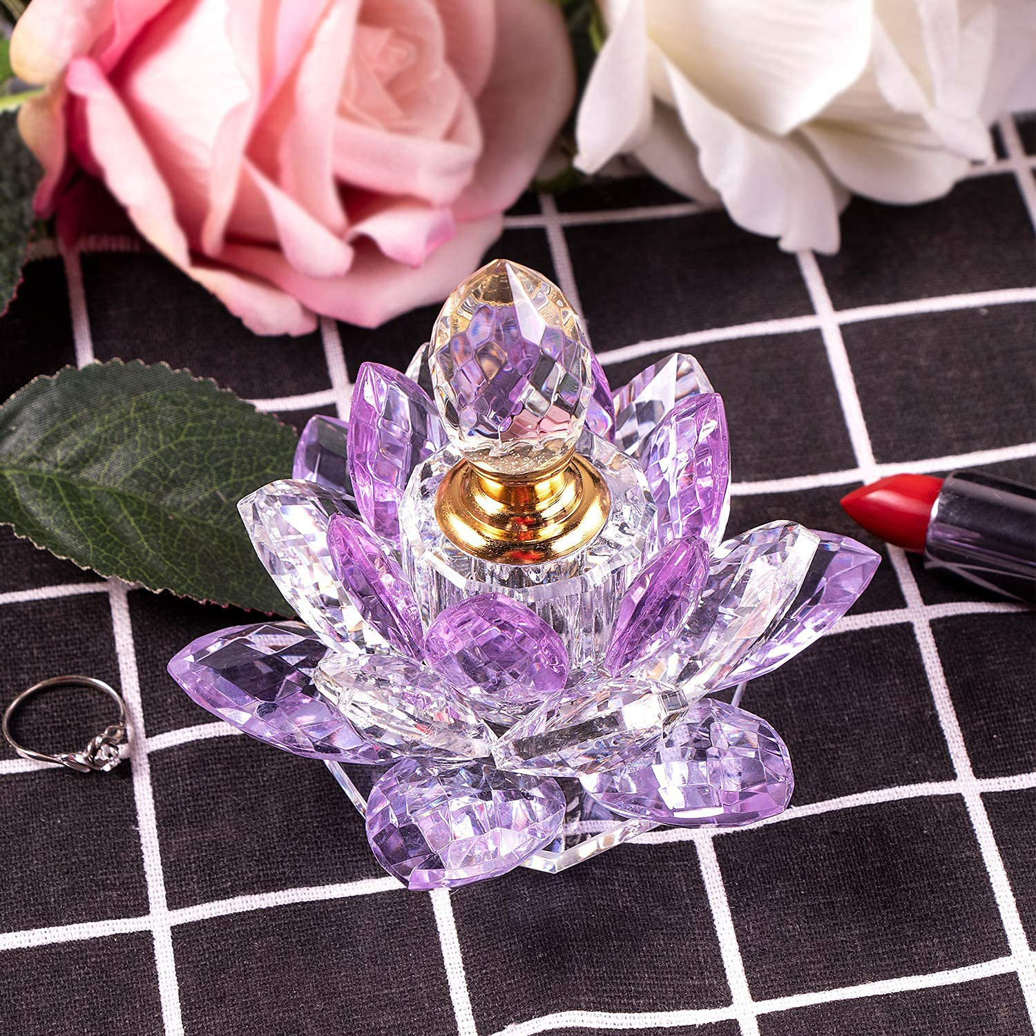 Customized Refillable Purple Decoration Gifts 7ml Empty Luxury Perfume Glass Bottle