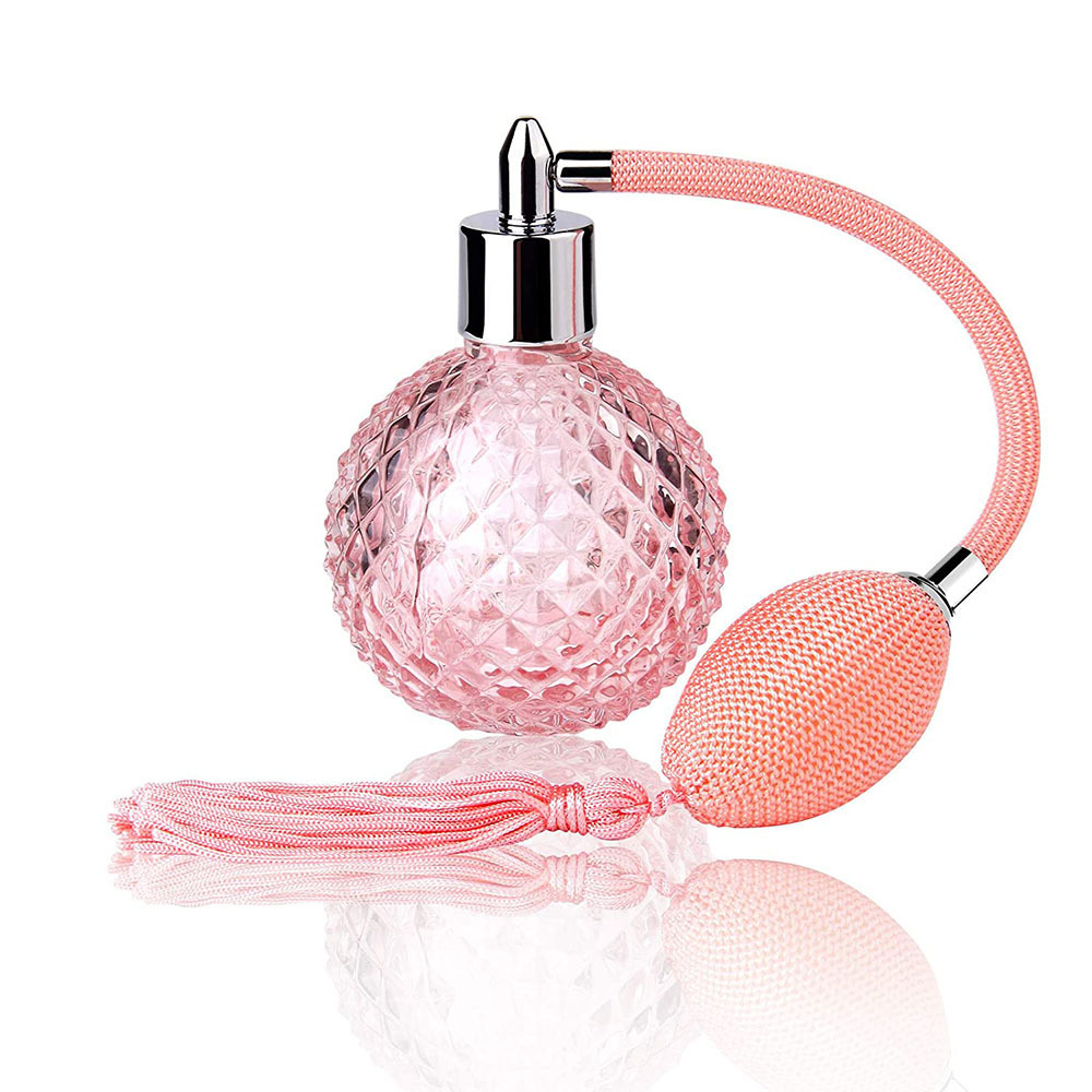 100ml Pink Round Pineapple Shape Luxury Glass Perfume Spray Bottles