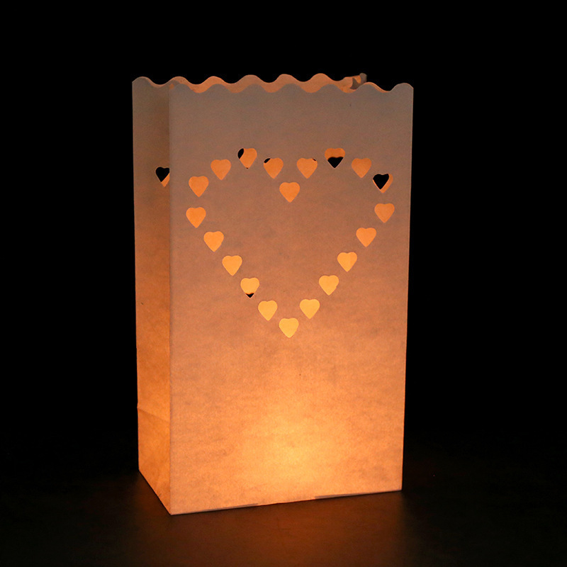 LED Tea Lights Luminary Bag Party Event Decor Wedding Decoration Lanterns White Paper Candle Bag