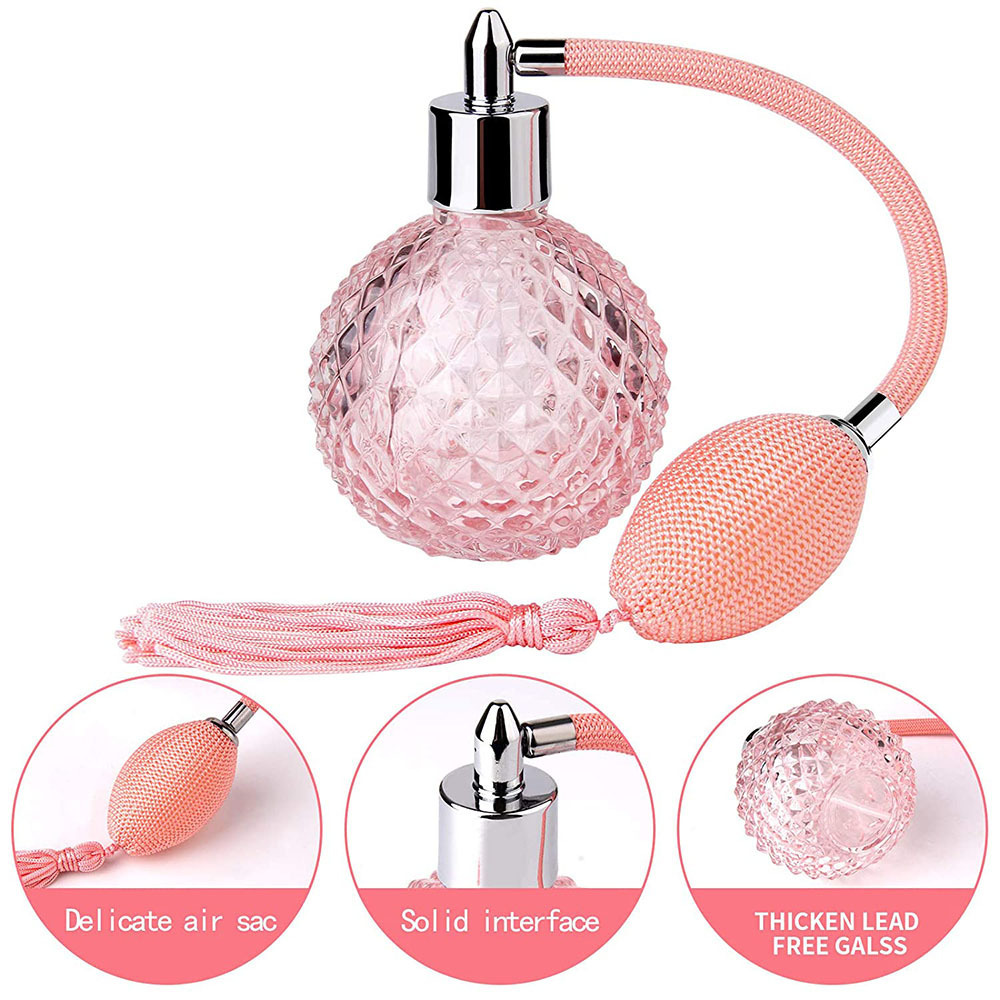 100ml Pink Round Pineapple Shape Luxury Glass Perfume Spray Bottles