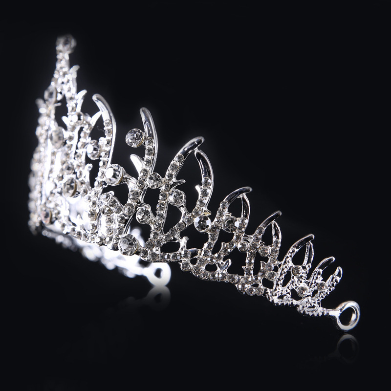 European bridal tiara crown for hair iridescent cheap tiara alloy rhinestone jewelry wedding bridal men crown