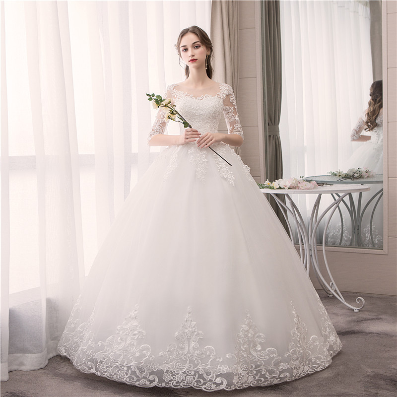 wedding gowns dress Floor Length Vintage Applique bridal dresses wedding from china turkey istanbul