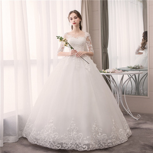 wedding gowns dress Floor Length Vintage Applique bridal dresses wedding from china turkey istanbul