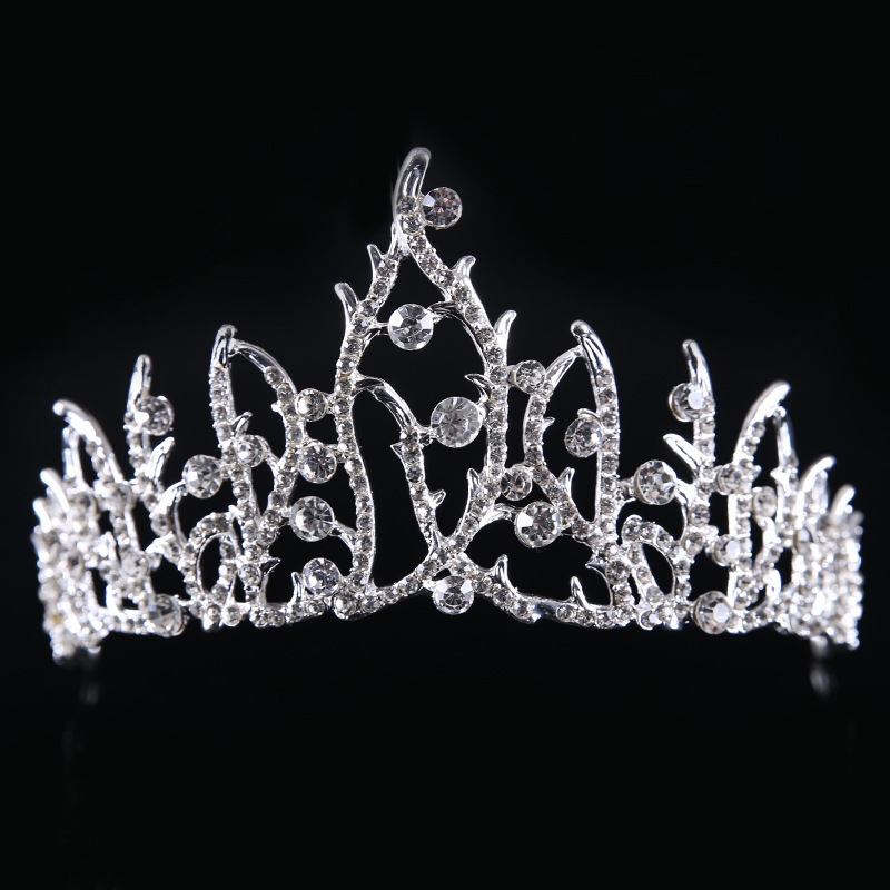 European bridal tiara crown for hair iridescent cheap tiara alloy rhinestone jewelry wedding bridal men crown