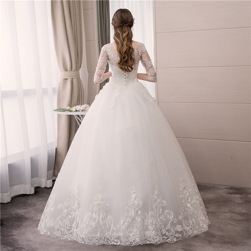 wedding gowns dress Floor Length Vintage Applique bridal dresses wedding from china turkey istanbul