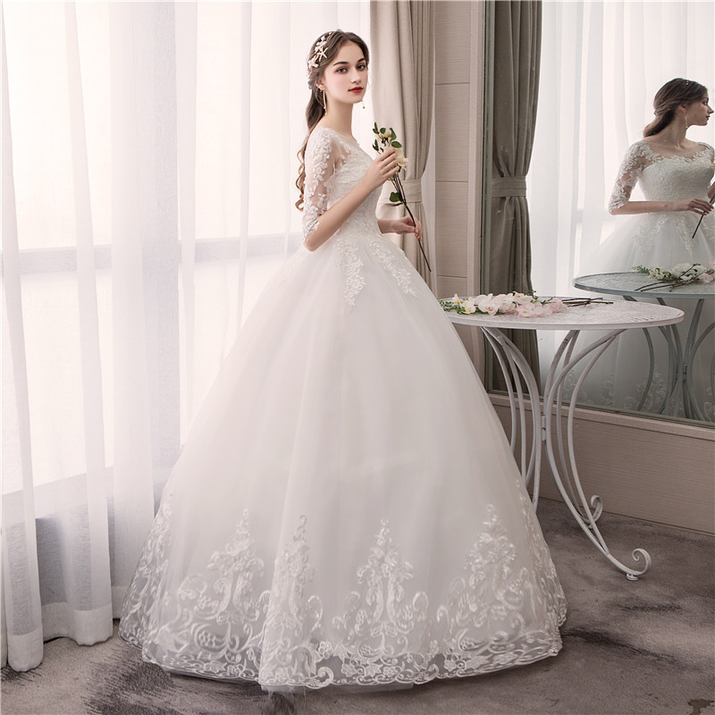 wedding gowns dress Floor Length Vintage Applique bridal dresses wedding from china turkey istanbul